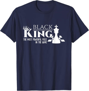 Black King - The Most Powerful Piece In The Game - History T-Shirt - T-Shirt | Navy