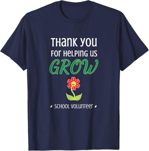 Classroom Parent Shirt Proud Volunteer Help Us Grow W T-Shirt - T-Shirt | Navy