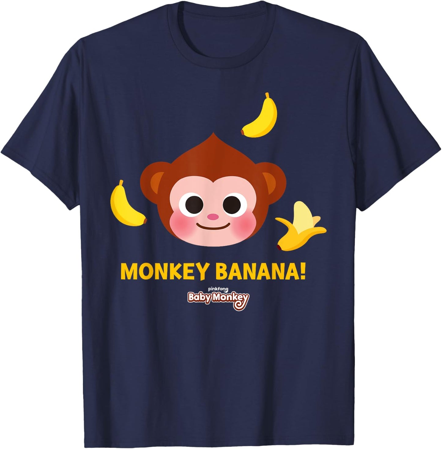 Pinkfong Monkey Banana! Official T-Shirt - T-Shirt | Navy