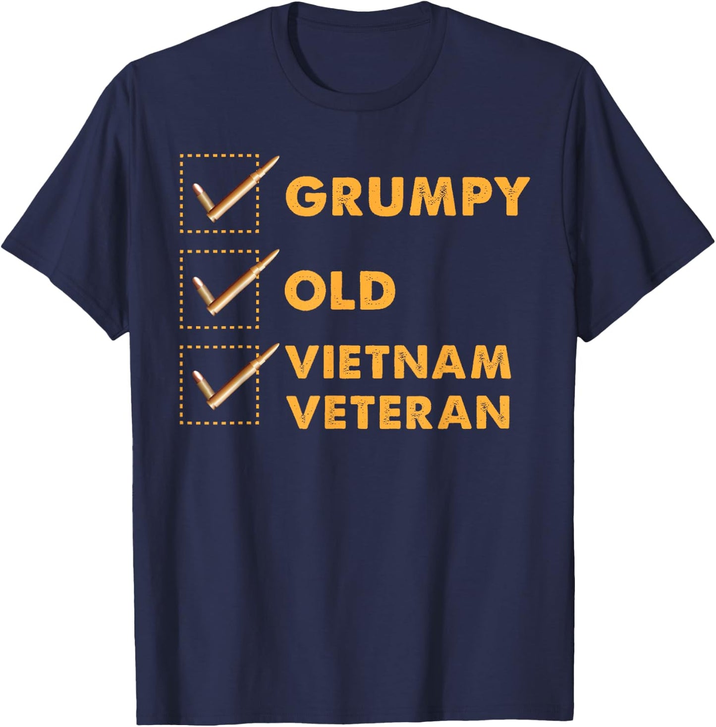 Funny Veteran Shirt Grumpy Old Vietnam Veteran Gifts T-Shirt - T-Shirt | Navy