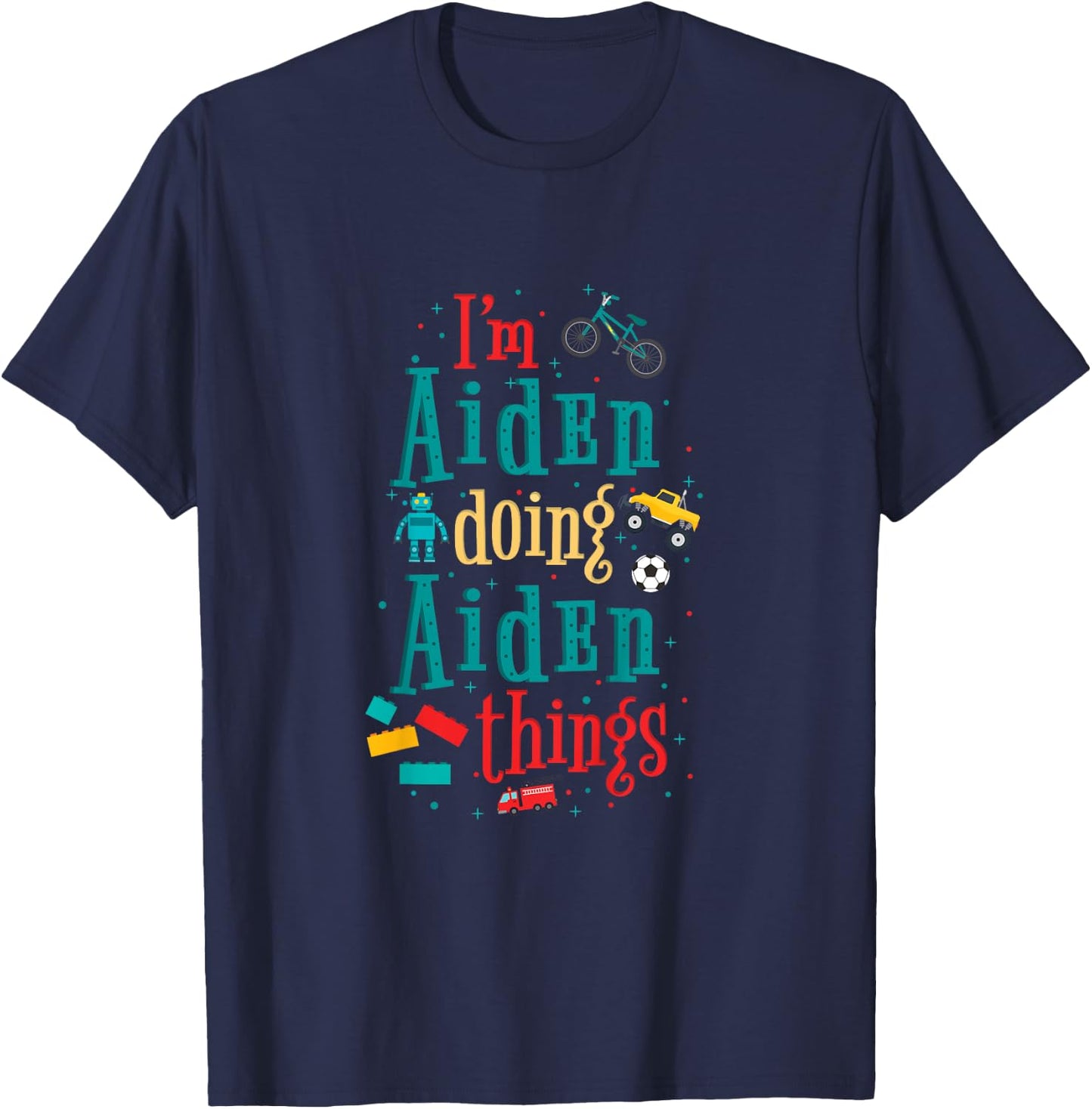 Kids I'm Aiden Doing Aiden Things Cute Boys Gift T-Shirt - T-Shirt | Navy
