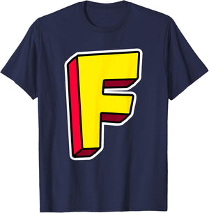 Letter F Funny Matching Halloween Costume Funny Halloween T-Shirt - T-Shirt | Navy