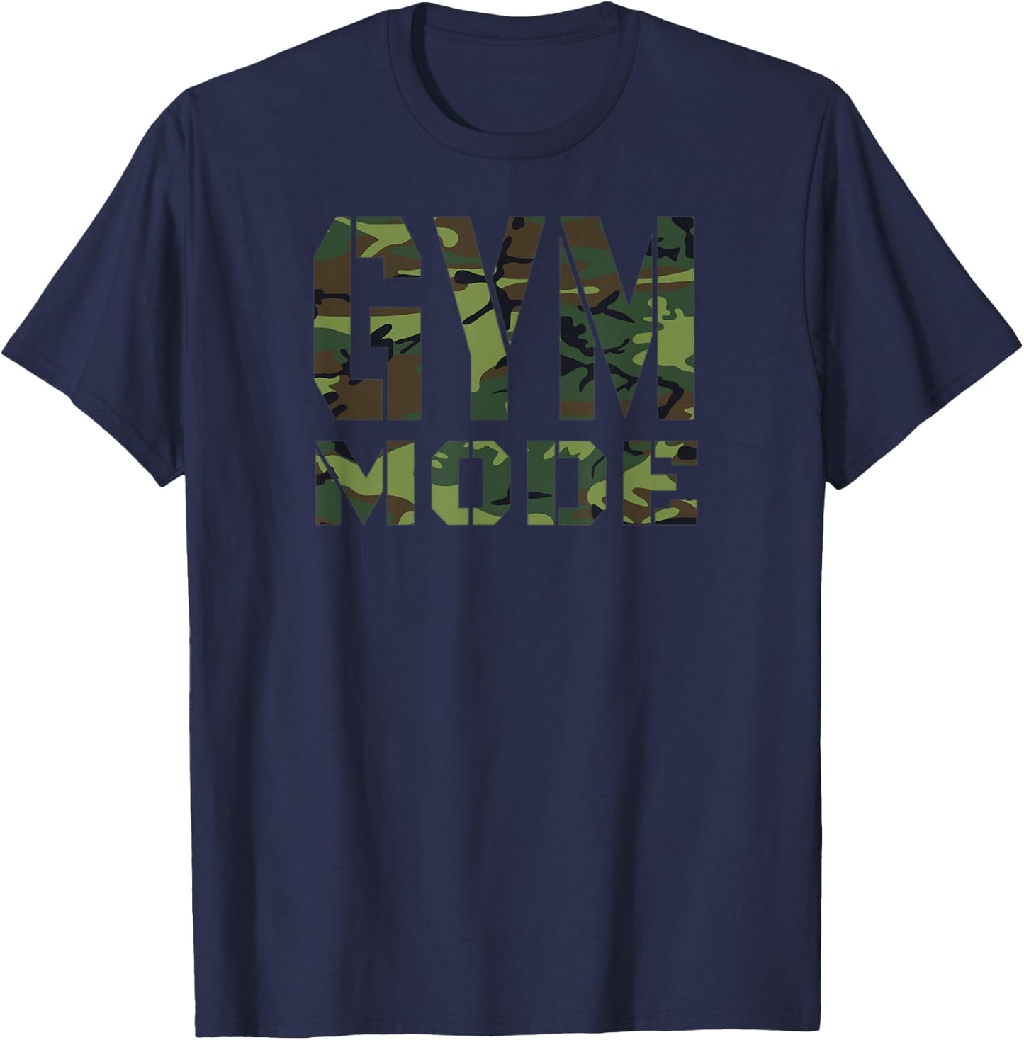 Gym Workout Fitness Bodybuilding Camouflage Weighlifting T-Shirt - T-Shirt | Navy