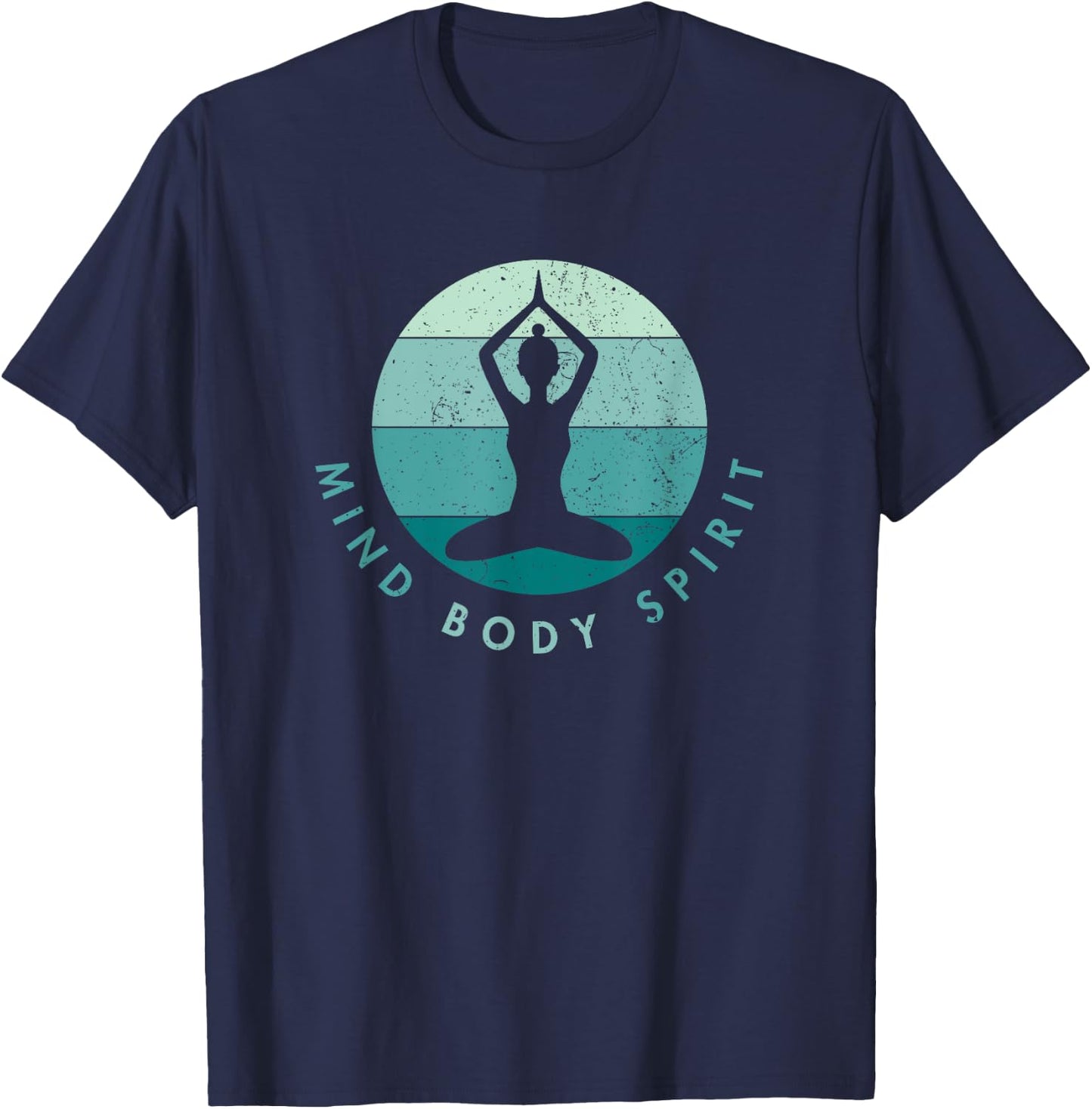 Meditation Yoga - Mind Body Soul - Cool Blue T-Shirt - T-Shirt | Navy