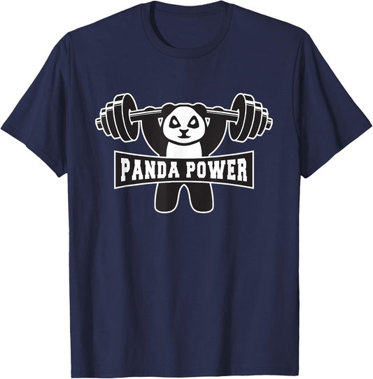 Funny Panda Power Shirt Workout Gift Panda Gym T-Shirt - T-Shirt | Navy