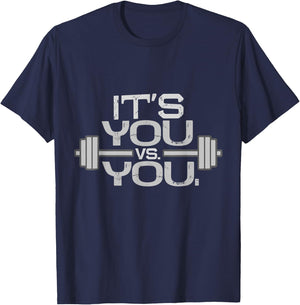 Its vs. You Workout Gym Exercise Motivation & Fitness T-Shirt - T-Shirt | Navy