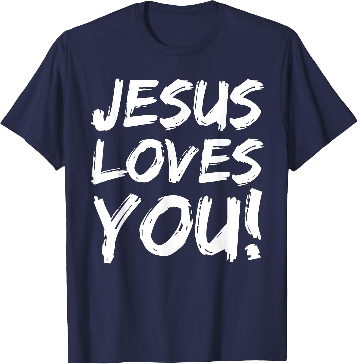 Christian Evangelism Gift Jesus Loves You! T-Shirt - T-Shirt | Navy