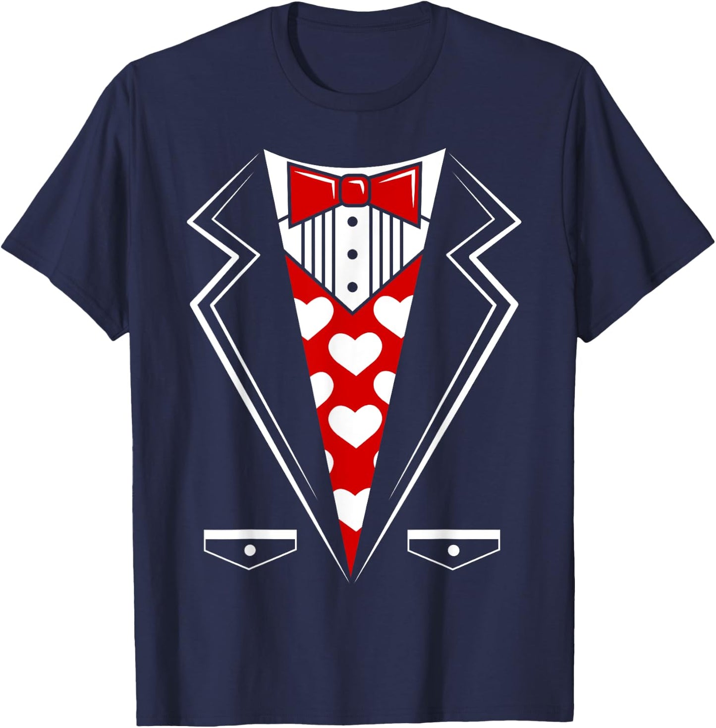 Valentine's Day Tux Funny Tuxedo Costume v1 T-Shirt - T-Shirt | Navy