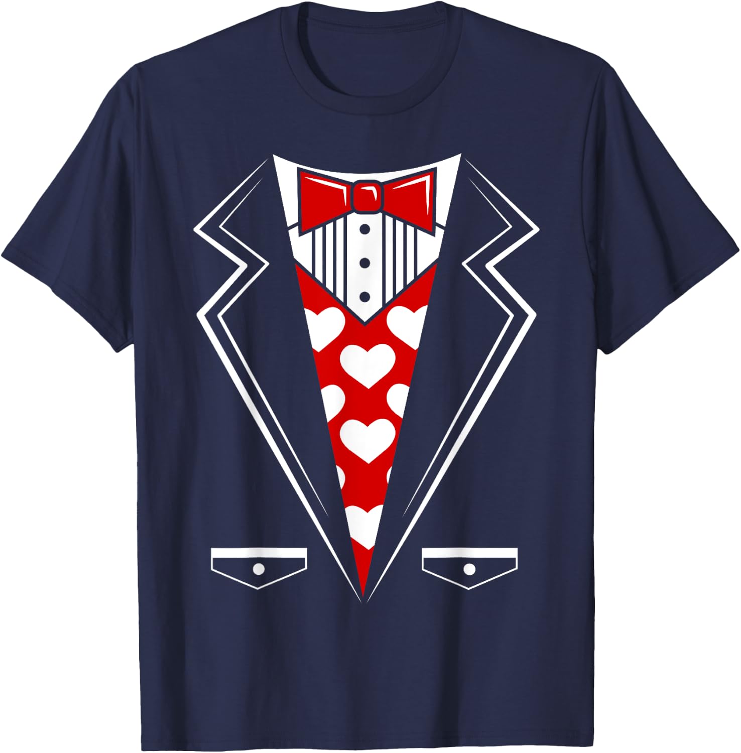 Valentine's Day Tux Funny Tuxedo Costume v1 T-Shirt - T-Shirt | Navy