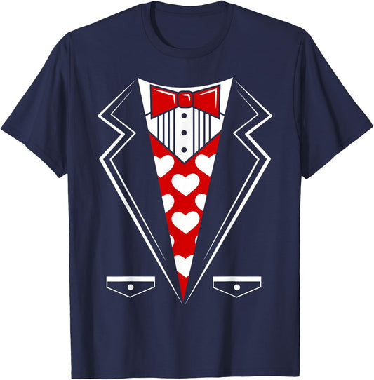 Valentine's Day Tux Funny Tuxedo Costume v1 T-Shirt - T-Shirt | Navy
