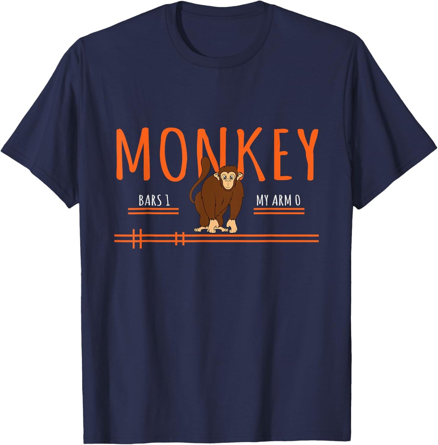 Monkey Graphic - Monkey Bars 0 My Arms 1 T-Shirt - T-Shirt | Navy