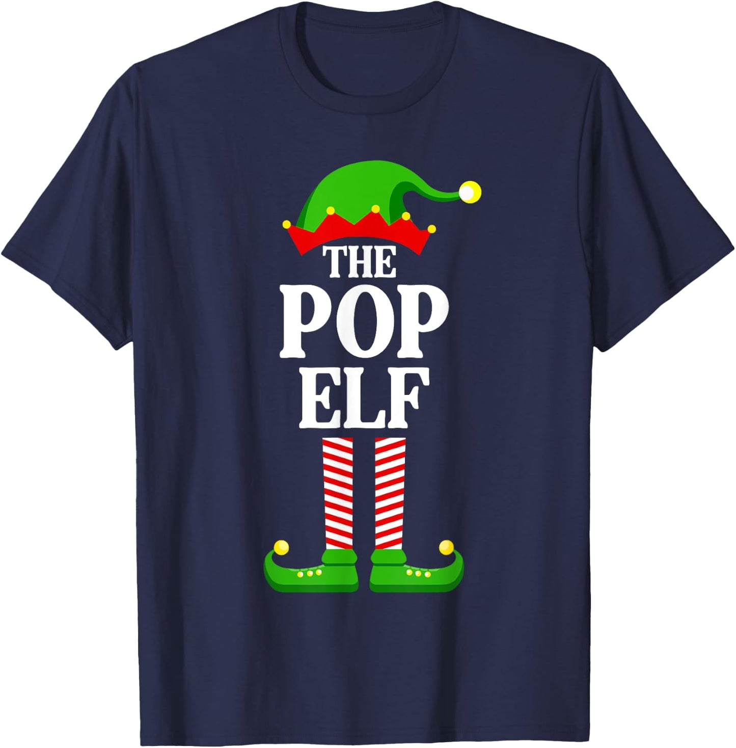 Pop Elf Family Matching Group Funny Christmas T-Shirt - T-Shirt | Navy