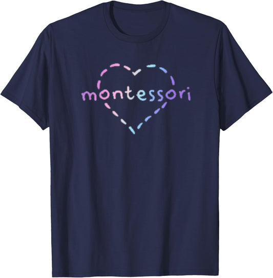 Cute Montessori Design For Teachers, Kids & Moms T-Shirt - T-Shirt | Navy