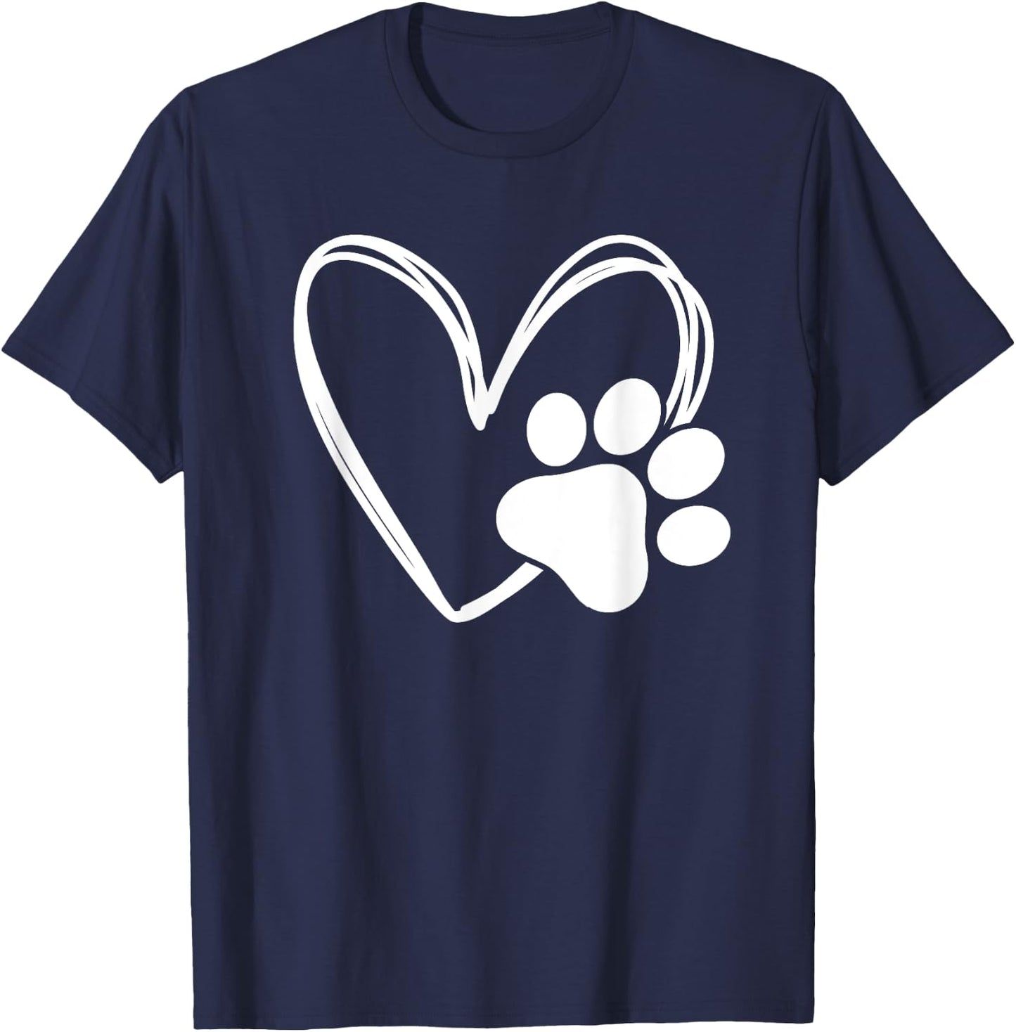 Dog Paw Heart Baby Dogs - Dog Paws Hearts Dog Paw Print T-Shirt - T-Shirt | Navy