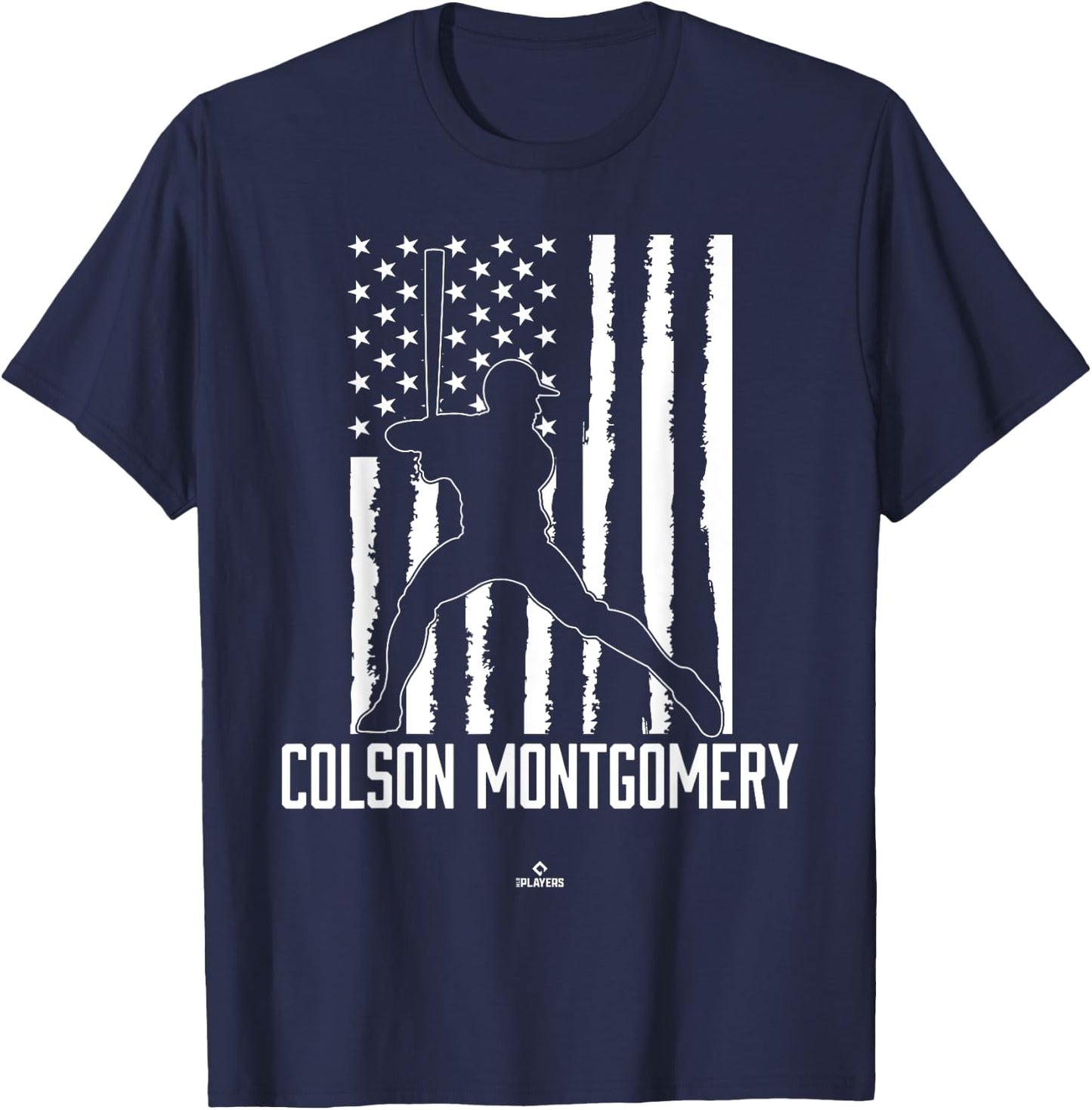 Distressed Flag Swing Colson Montgomery Prospect Baseball T-Shirt - T-Shirt | Navy