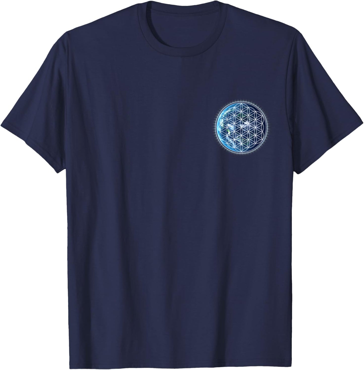 Flower of life, Sacred Geometry, earth, nature conservation T-Shirt - T-Shirt | Navy