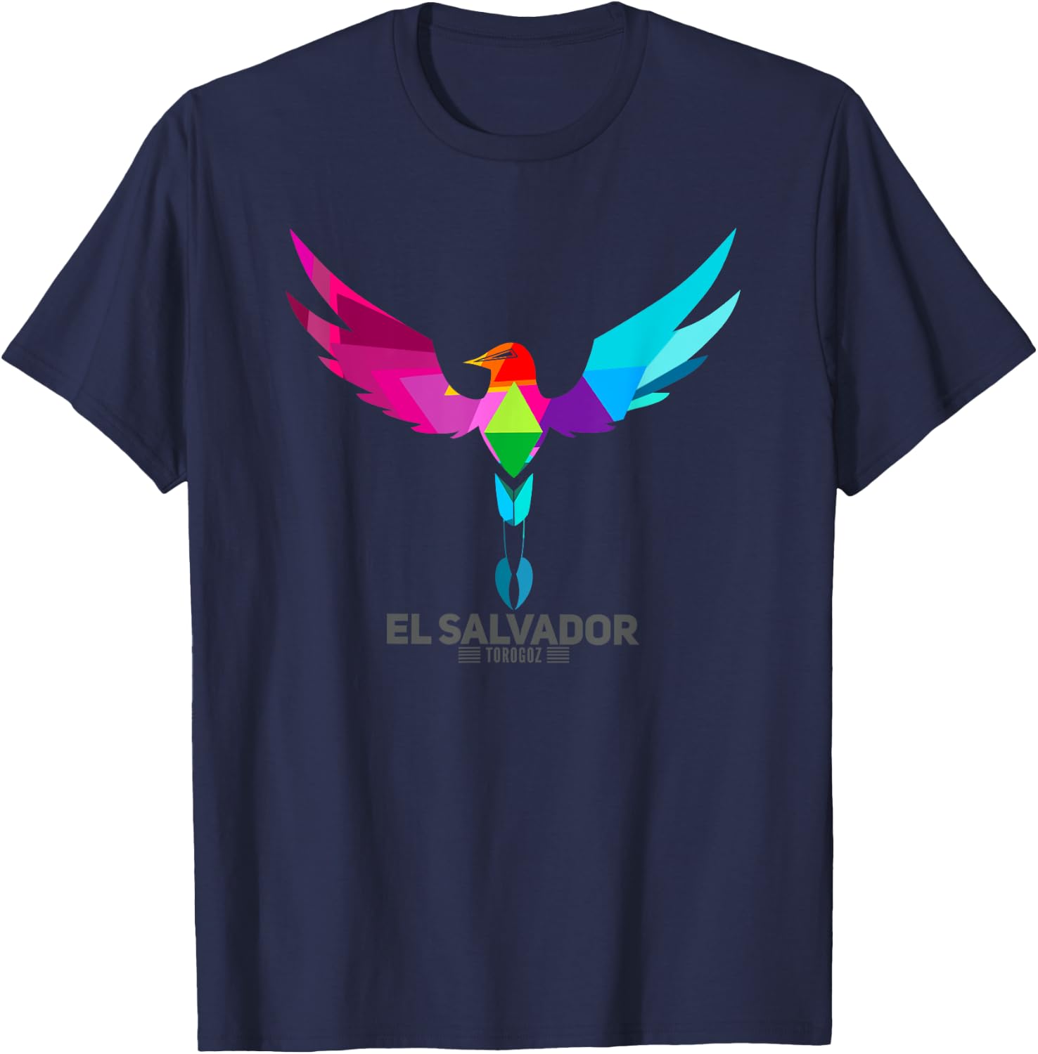 El Salvador National Bird Torogoz -Multi Colors T-Shirt - T-Shirt | Navy