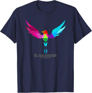El Salvador National Bird Torogoz -Multi Colors T-Shirt - T-Shirt | Navy