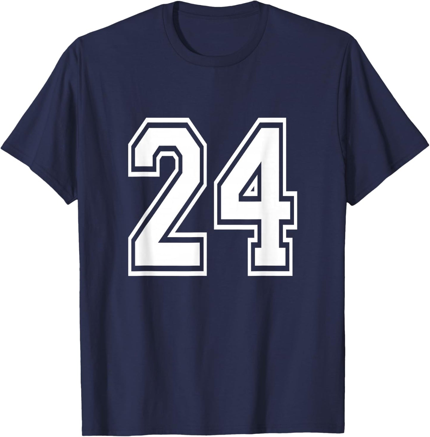 Number 24 Birthday Varsity Sports Team Jersey T-Shirt - T-Shirt | Navy