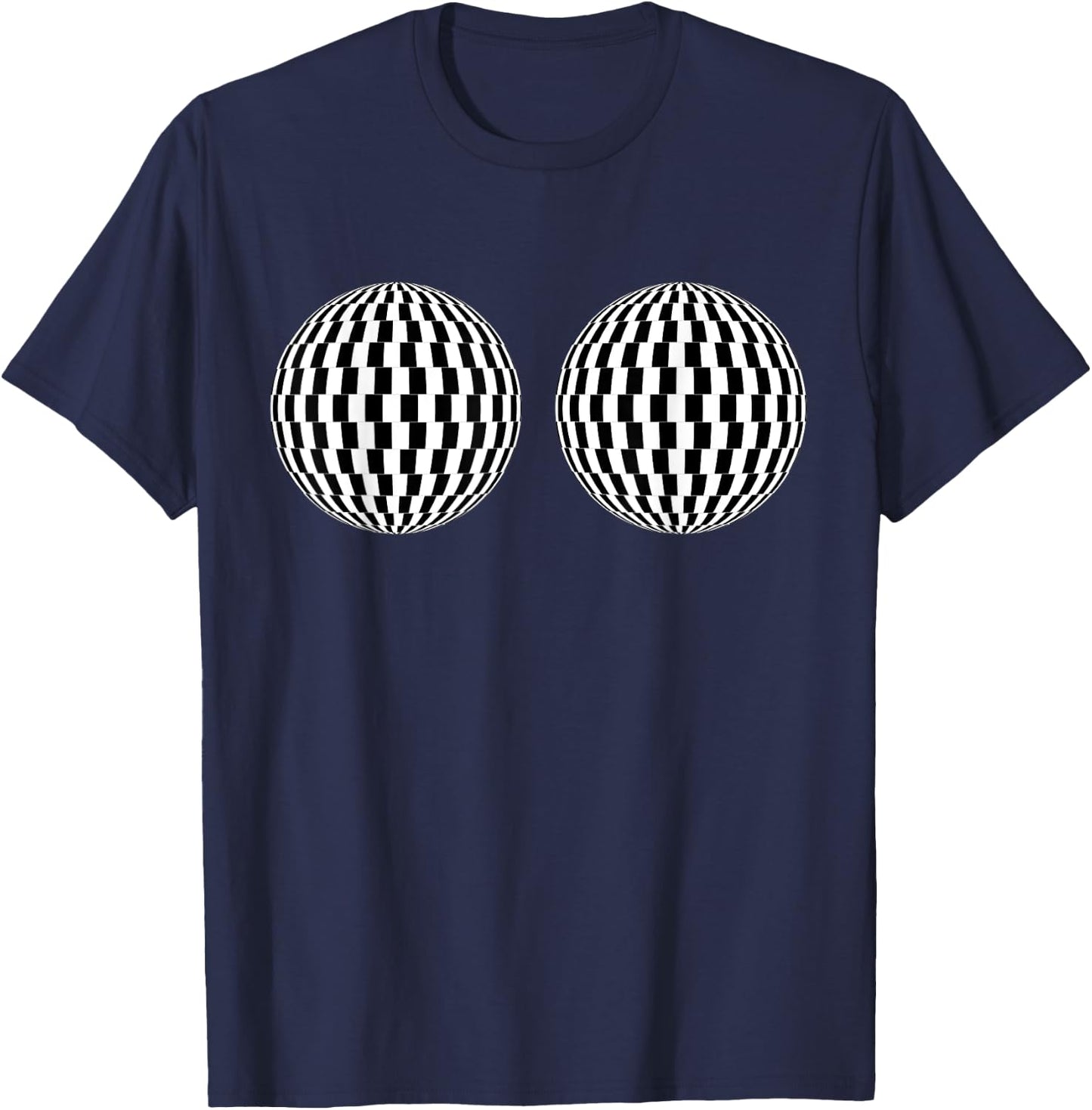 Optical Illusion Boobs Funny Bra Shirt T-Shirt - T-Shirt | Navy
