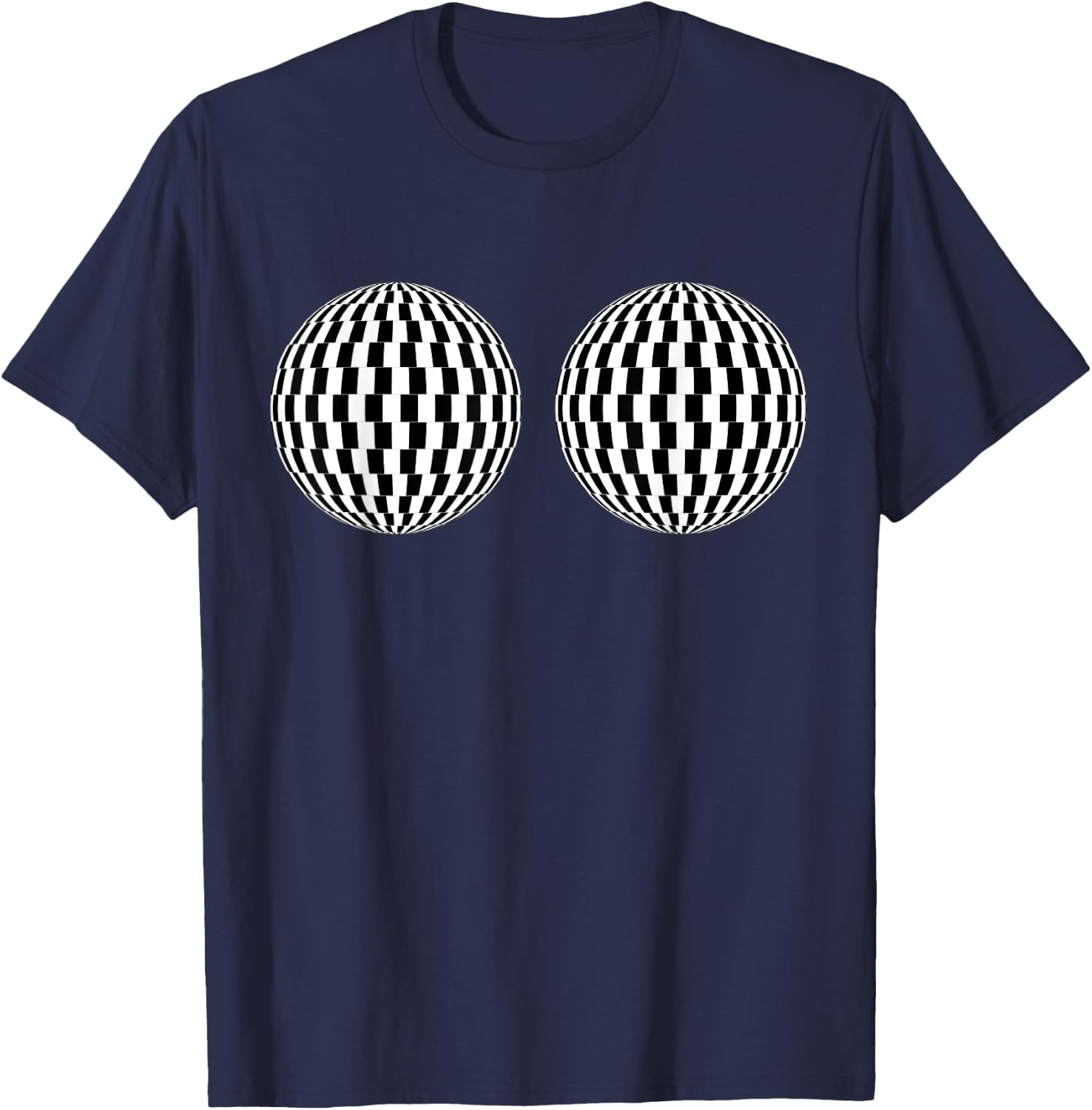 Optical Illusion Boobs Funny Bra Shirt T-Shirt - T-Shirt | Navy
