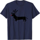 Dachshund Christmas Reindeer Wiener Dog Family Mom Dad T-Shirt - T-Shirt | Navy