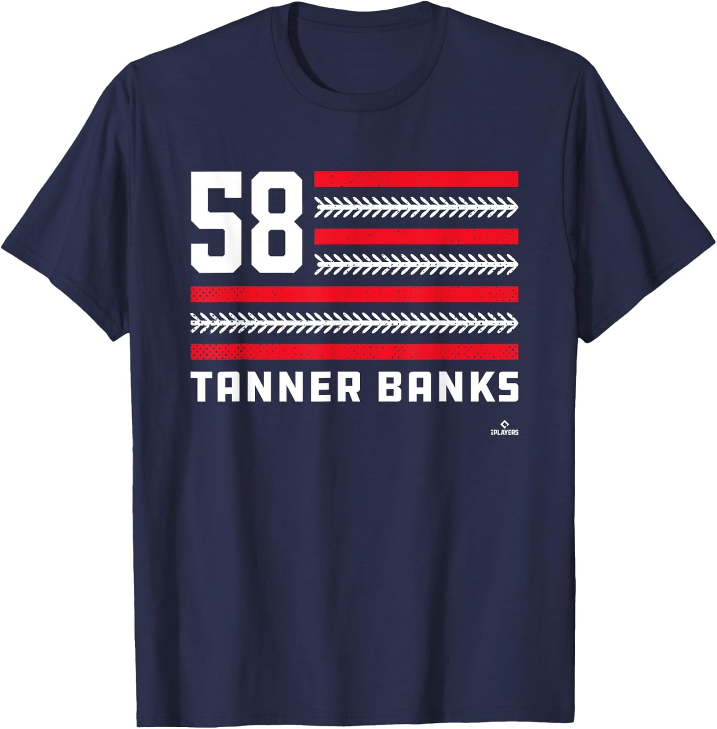 Flag Stripes Tanner Banks Philadelphia Baseball MLBPA T-Shirt - T-Shirt | Navy