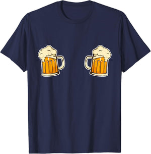 Titties n Beer Boob Shirt Sexy Funny Boobs Tits Mugs T-Shirt - T-Shirt | Navy