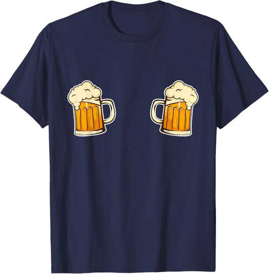 Titties n Beer Boob Shirt Sexy Funny Boobs Tits Mugs T-Shirt - T-Shirt | Navy