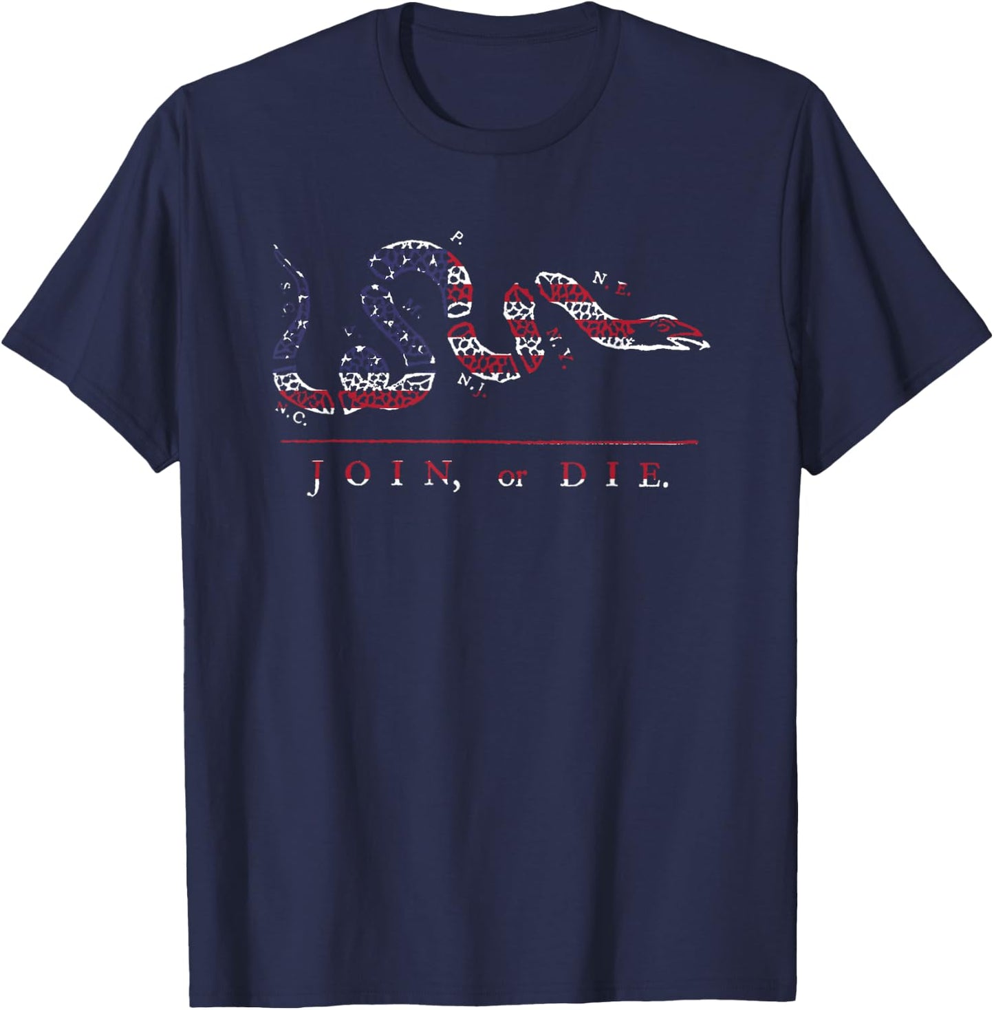 Join or Die American Revolution 1776 Patriot T-Shirt - T-Shirt | Navy