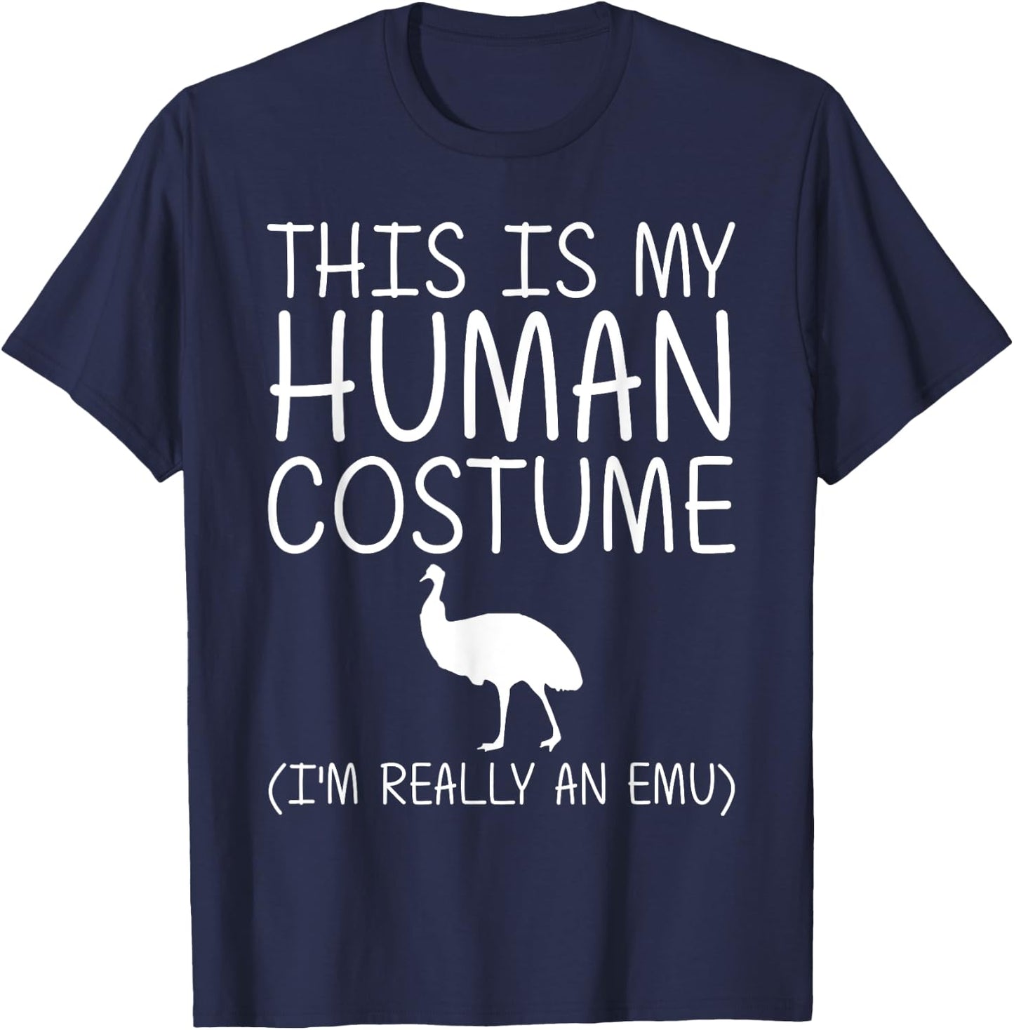 Emu Easy Halloween Human Costume Ostrich Bird Rhea DIY Gift T-Shirt - T-Shirt | Navy