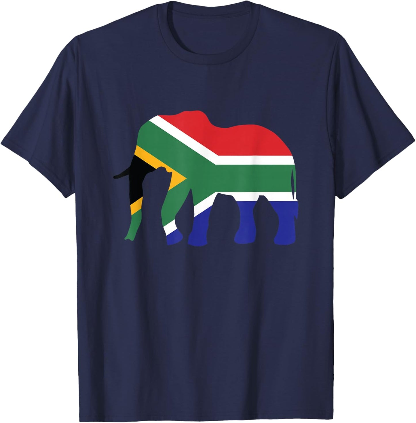 Elephant South Africa African Flag Wild Safari Gift T-Shirt - T-Shirt | Navy