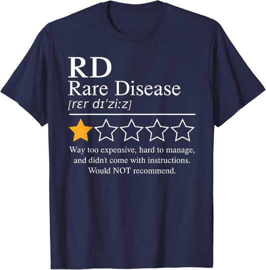 Rare Disease Awareness Day 2025 Would Not Recommend One Star T-Shirt - T-Shirt | Navy