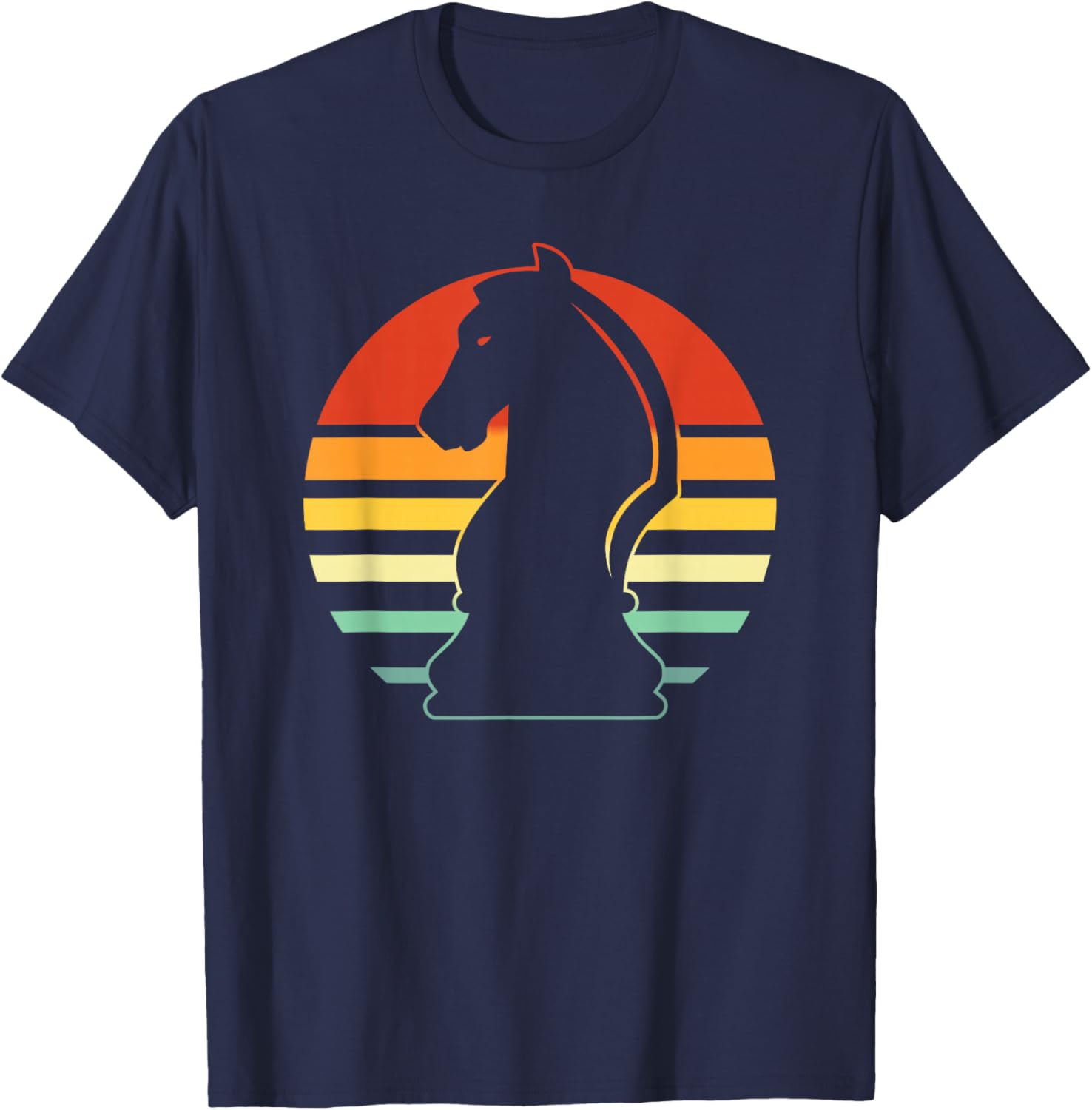 Retro Chess Knight T-Shirt - T-Shirt | Navy