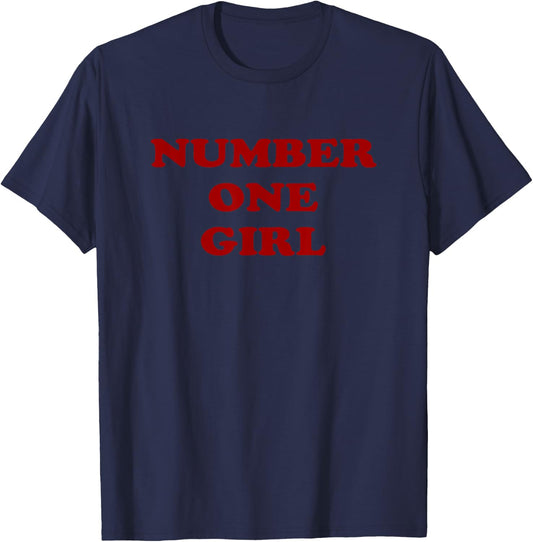 Number One Girl Cute Pink Rosé T-Shirt - T-Shirt | Navy