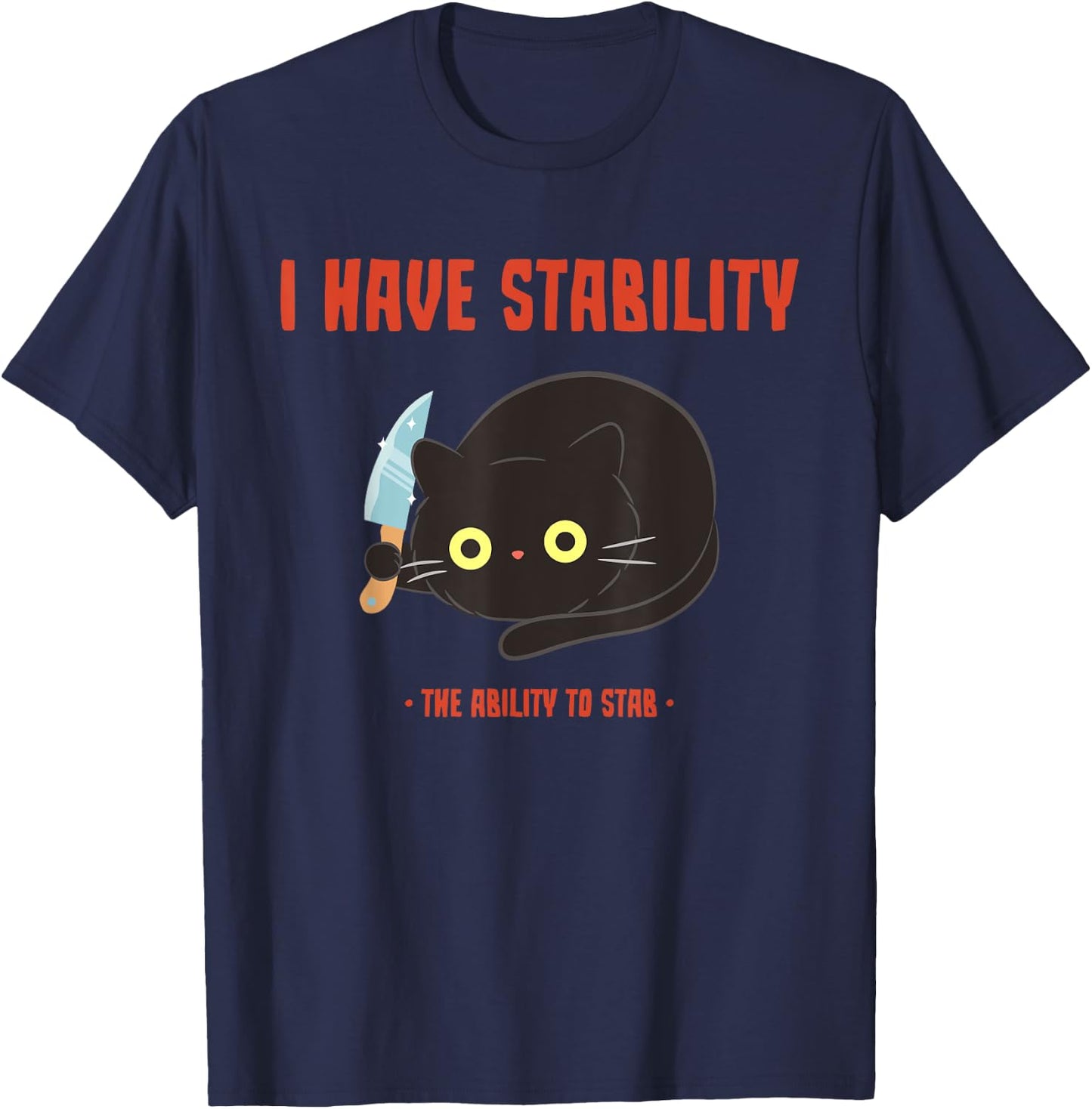 Adult Cat Lovers & Introverts - Black X-Small Short Sleeve - Humor - Modern - Solid - Polyester Blend - Novelty T-Shirt - T-Shirt | Navy