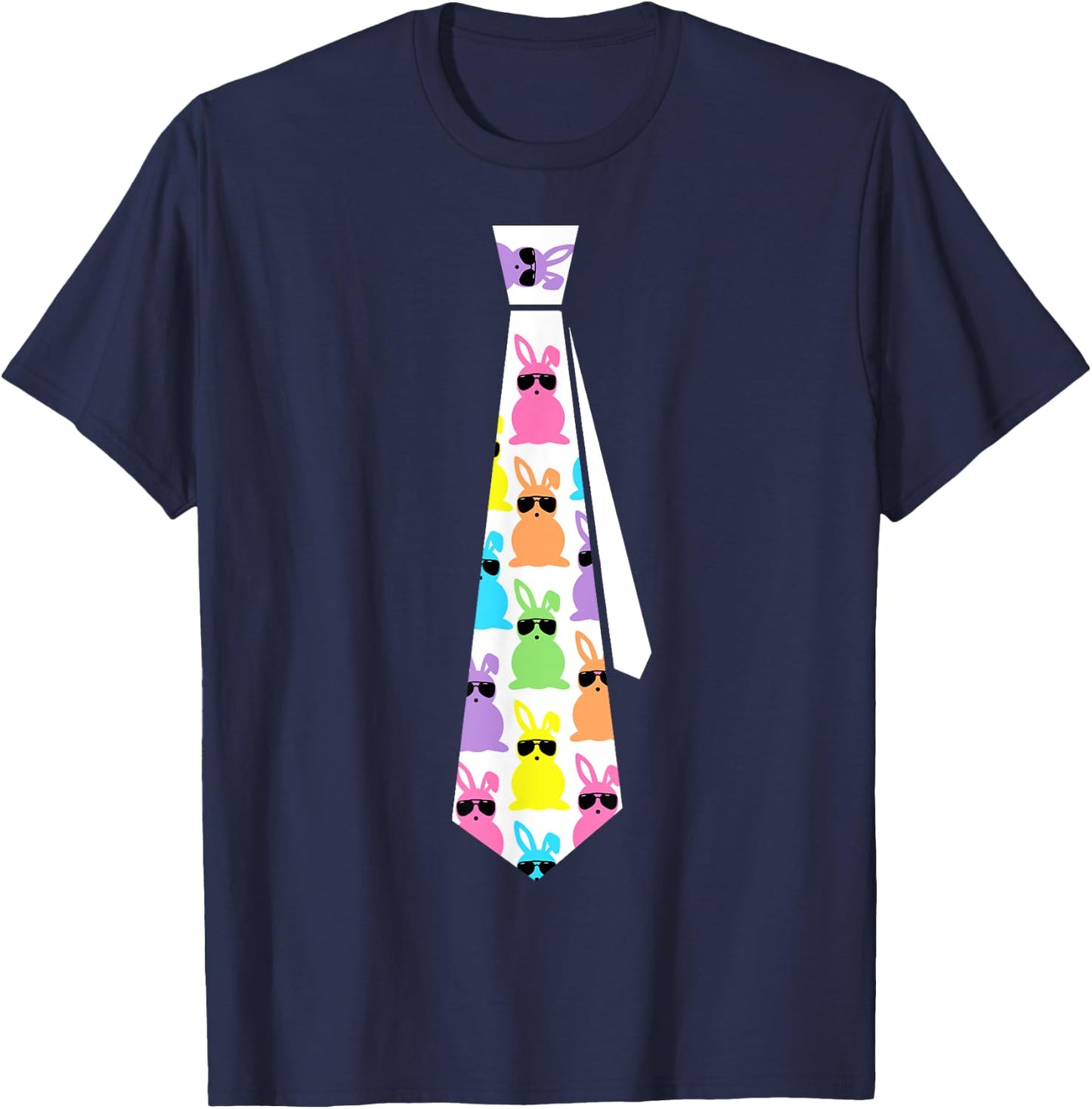 Easter Bunny Tie Funny Graphic for Boys Toddlers Men T-Shirt - T-Shirt | Navy