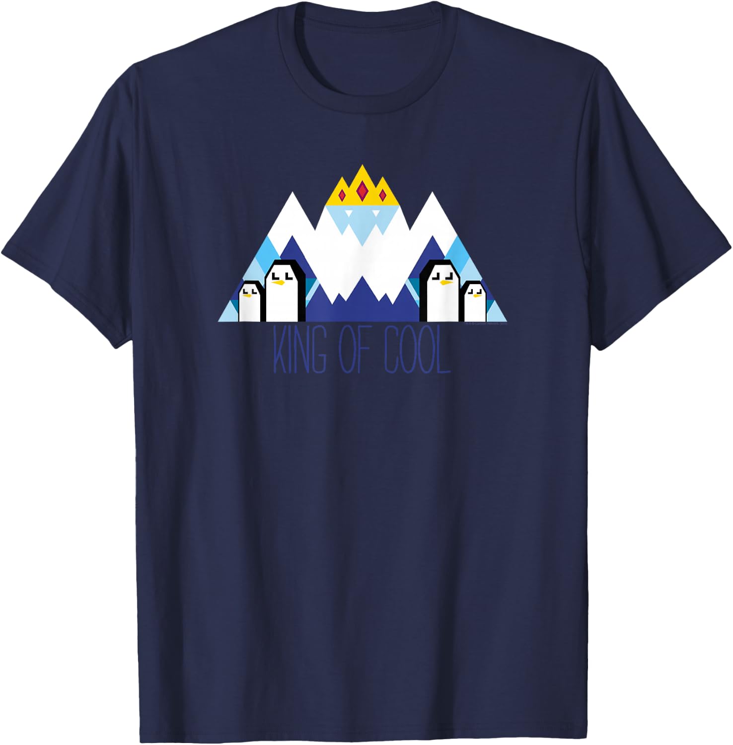 Cartoon Network Adventure Time Ice King Geo , Boys, -Adults, -Kids, Short Sleeve, Blue, Small T-Shirt - T-Shirt | Navy