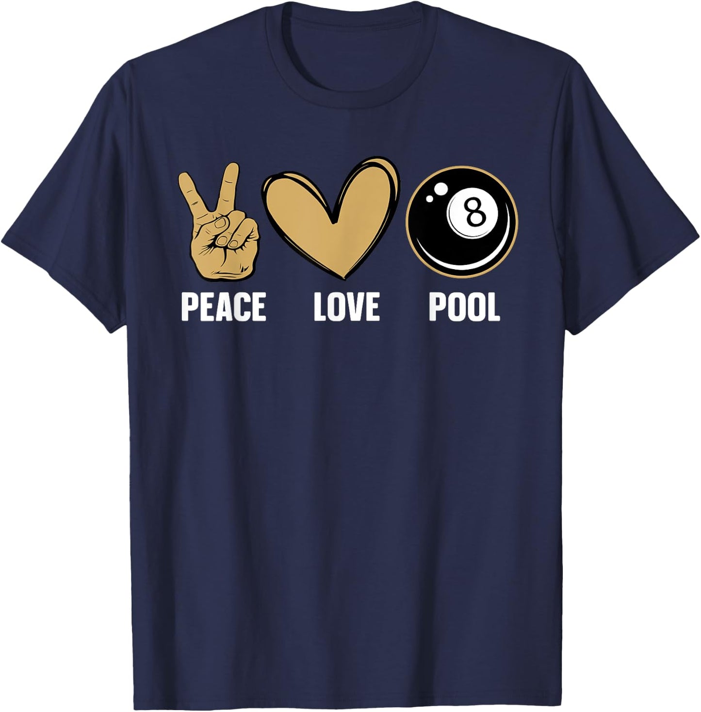 Cool 8 Ball Pool Lover Design Women Billiard Player T-Shirt - T-Shirt | Navy