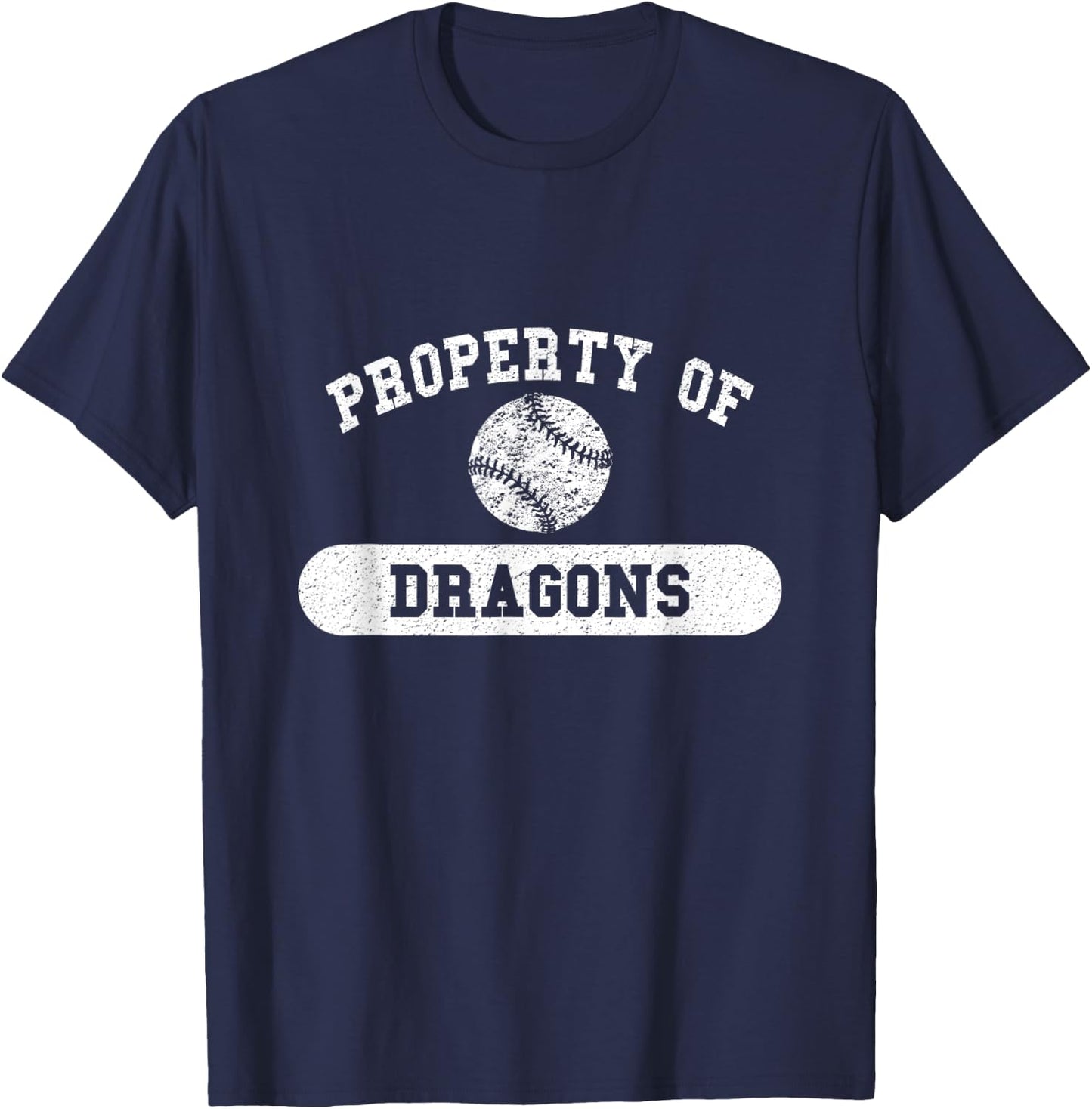 Property of Dragons Baseball T-Shirt - T-Shirt | Navy