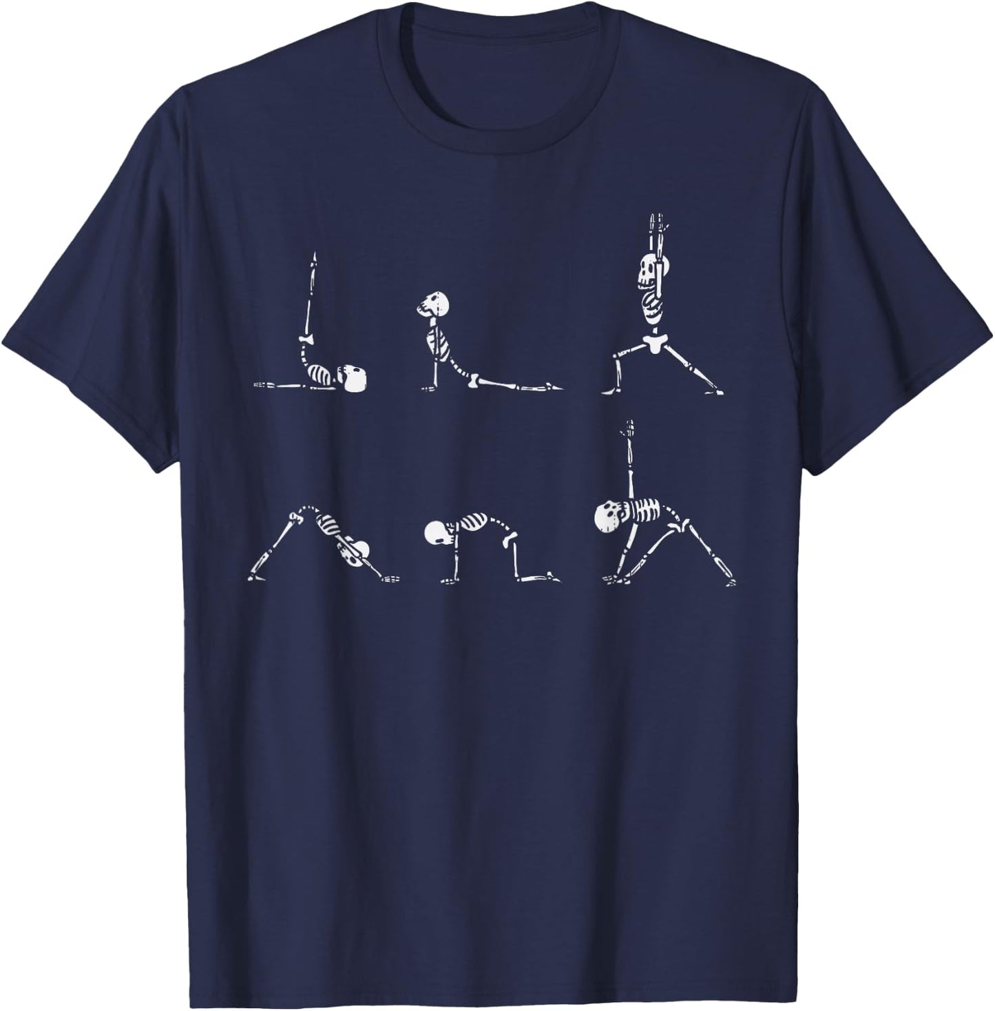 Yoga Skeletons Asana Namaste Funny Meditation Halloween Yogi T-Shirt - T-Shirt | Navy