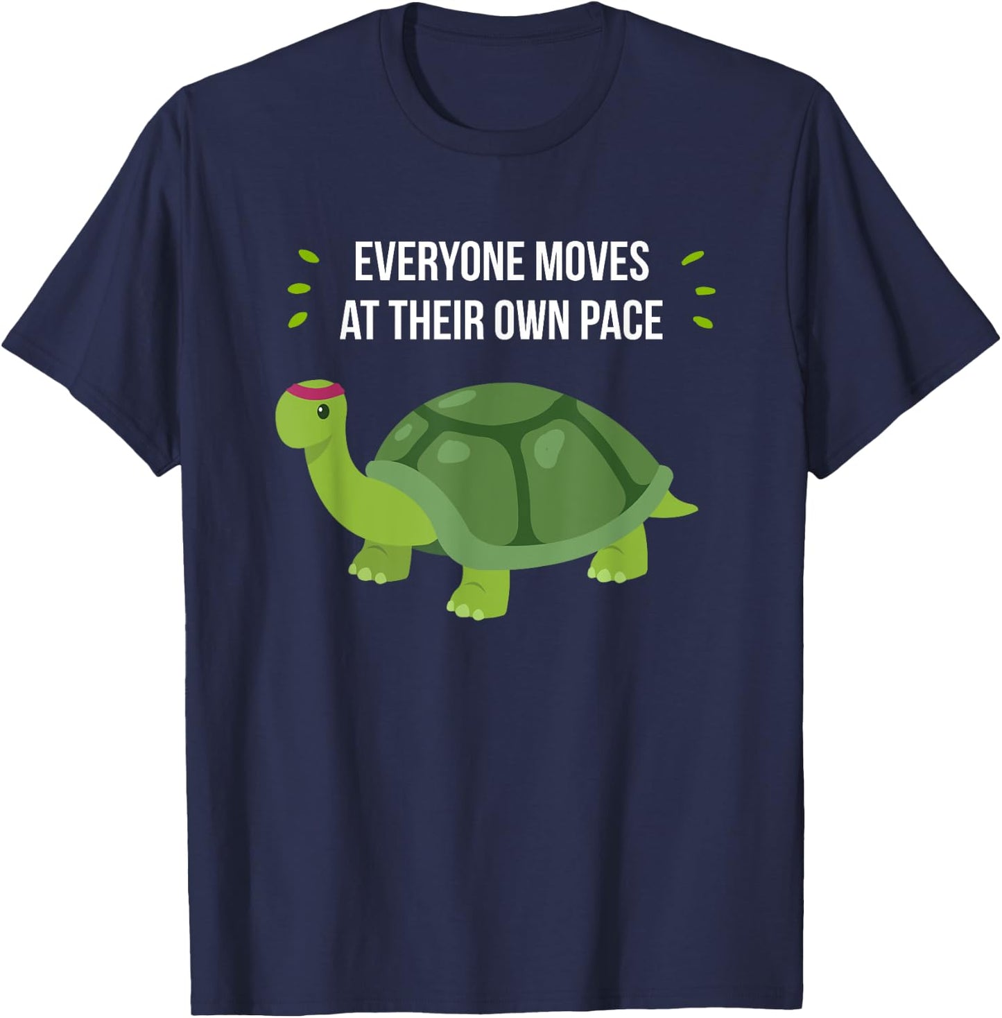 Funny Turtle Motivational Running T-Shirt - T-Shirt | Navy