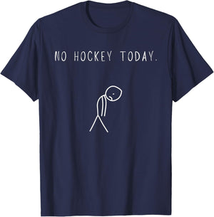 No Ice Hockey Today Funny Sad Stick Man T-Shirt - T-Shirt | Navy