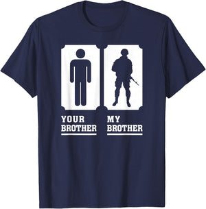 My Brother is in Military Veteran Brother for Proud Sister T-Shirt - T-Shirt | Navy