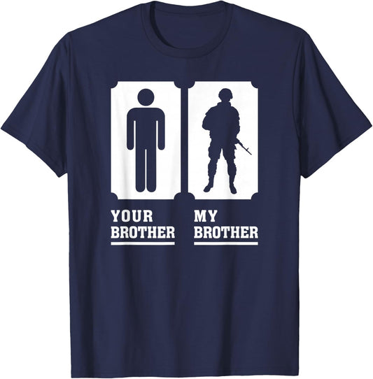 My Brother is in Military Veteran Brother for Proud Sister T-Shirt - T-Shirt | Navy