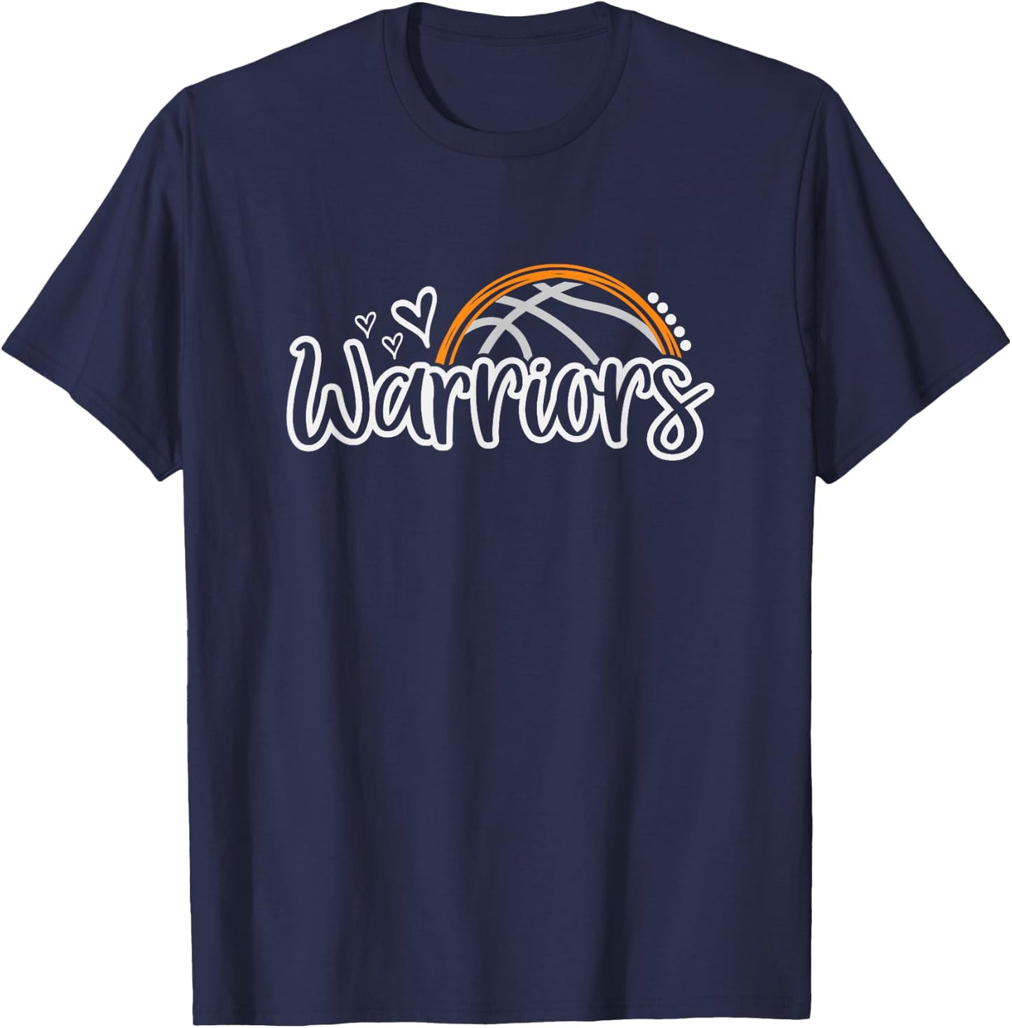 Basketball Warriors School Sports Fan Team Spirit T-Shirt - T-Shirt | Navy