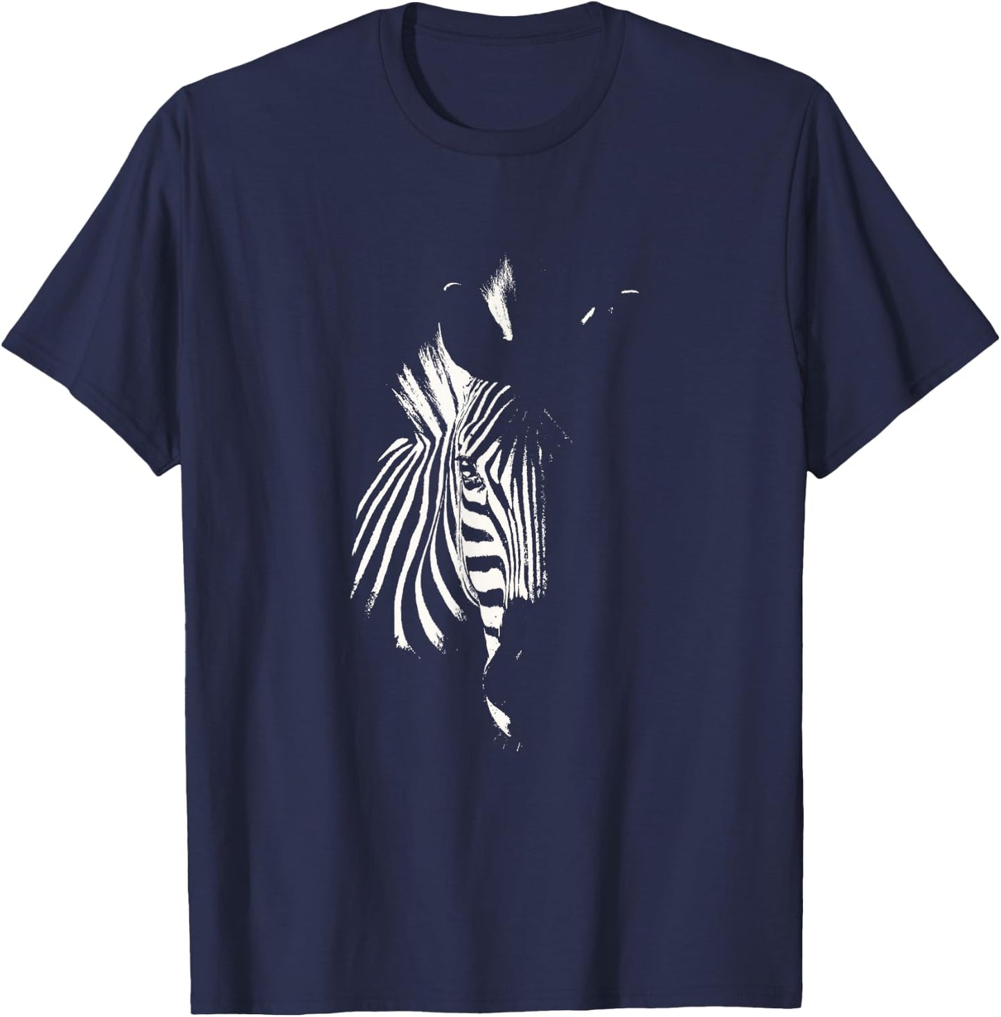 Zebra Picture in Graphic Black & White for Zebra Fans T-Shirt - T-Shirt | Navy