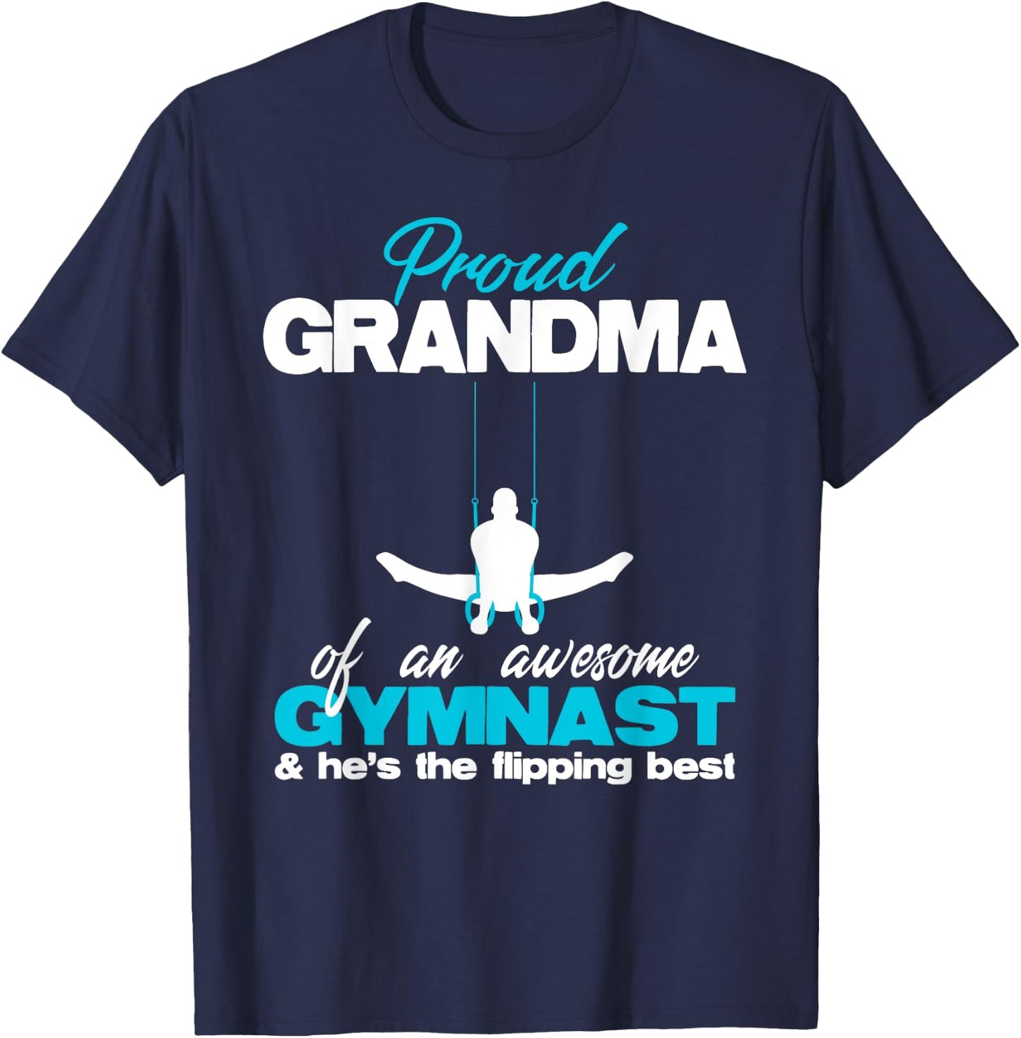Proud Grandma of an Awesome Boy Gymnast Rings Competition T-Shirt - T-Shirt | Navy