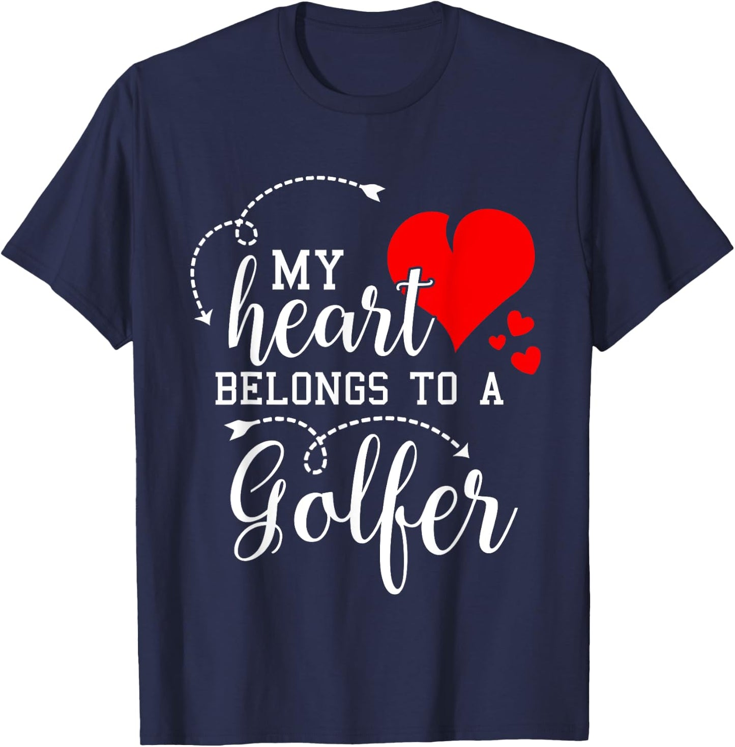 I Love My Golfer Husband Wife Gifts Valentines Day Shirt T-Shirt - T-Shirt | Navy