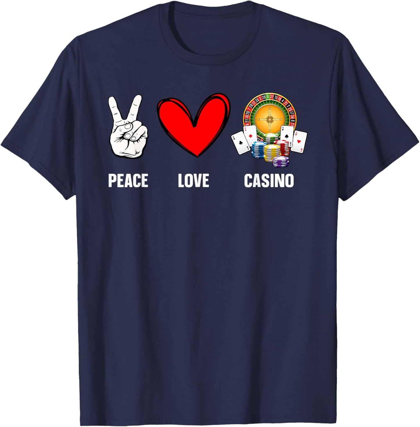 Funny Casino Design Women Gambling Lover Gambler T-Shirt - T-Shirt | Navy